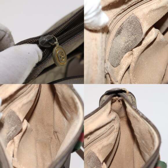 GUCCI GG Supreme Shoulder Bag Pvc Leather Beige Green Red - Picture 11 of 12